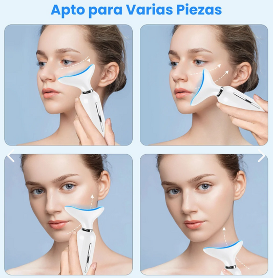 MASAJEADOR FACIAL CUELLO ANTIEDAD LED AR